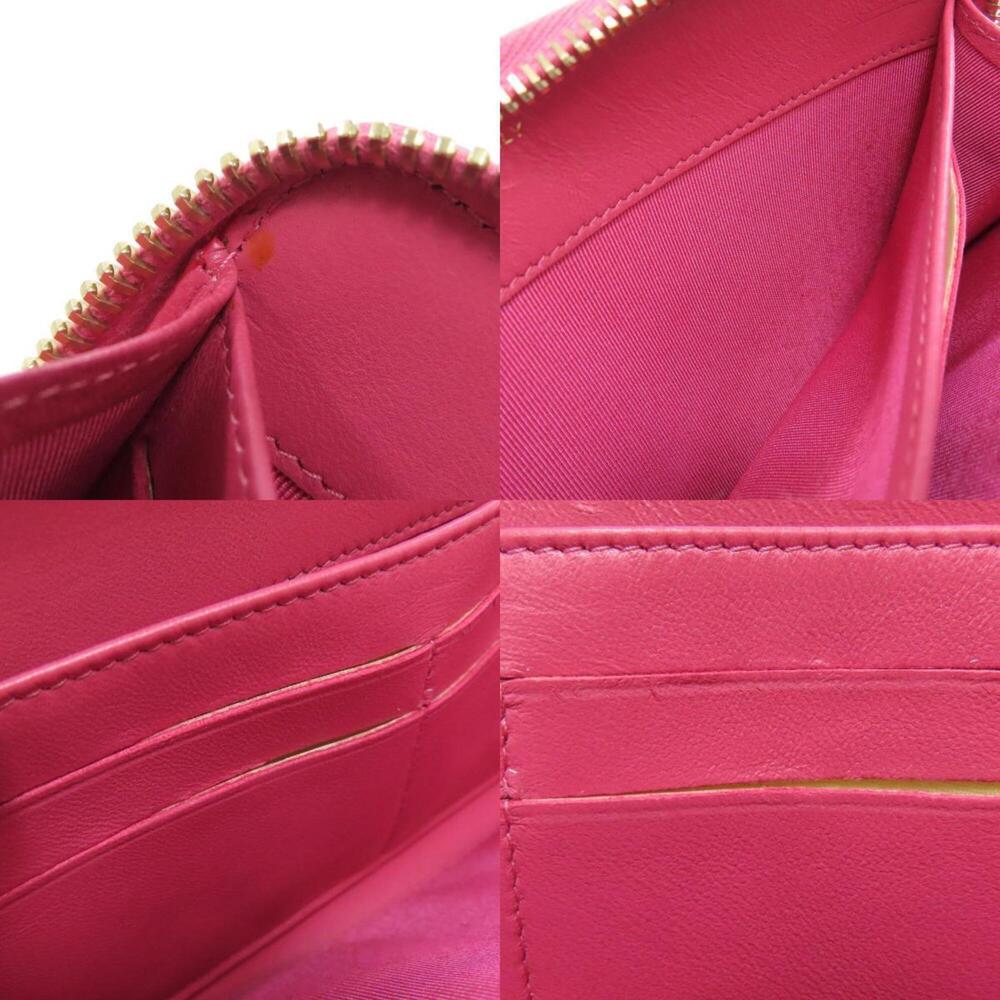 CHANEL Authentic Pink Lambskin Leather Logo Wallet - Picture 7 of 11